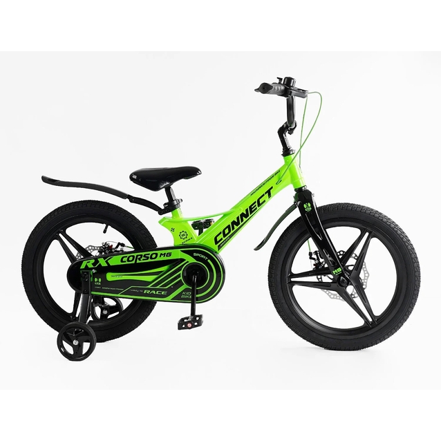 Дитячий велосипед 18 MG Corso «CONNECT» MG-18105, магнієва рама, салатовий фото westvelo.com