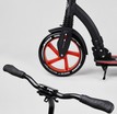 Самокат дитячий 2-х колісний, PU Best Scooter 40860 чорно-червоний, колеса Ø230-200mm, AL, 1 амортизатор, широкий руль, зажим руля фото westvelo.com
