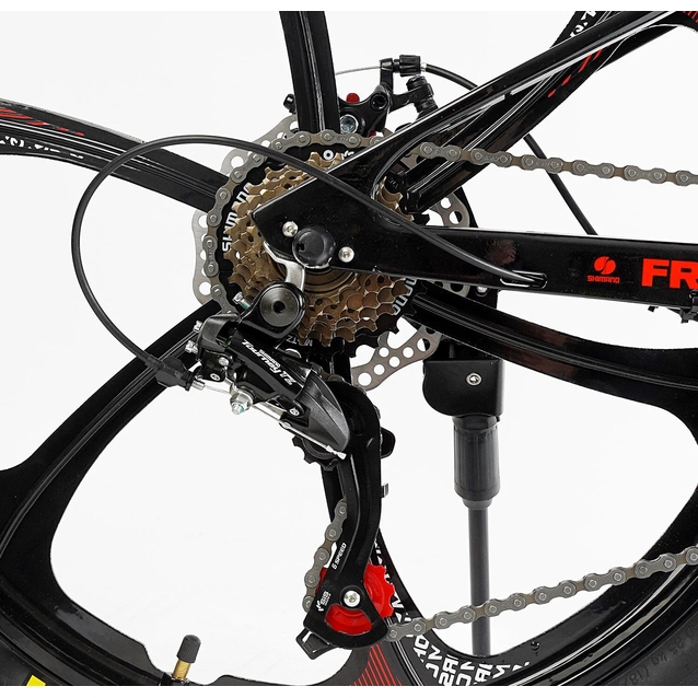 Велосипед 24 MG Corso «MAGNUM» MN-24255 магній 11", (к-т SHIMANO) біло-червоний фото westvelo.com