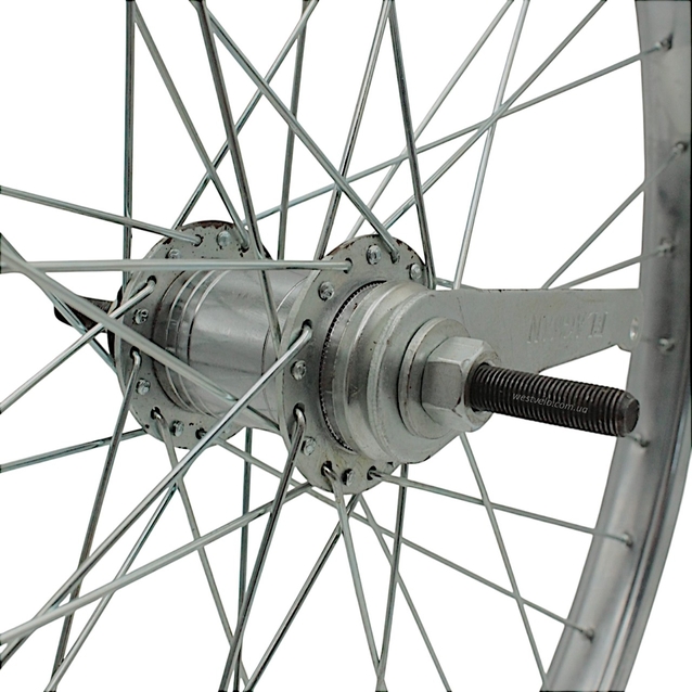 Колесо 24. зад, обід нікель, спиця 2мм, вт. Falcon + к-т фото westvelo.com