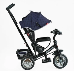 Дитячий велосипед 3-х колісний з батьківською ручкою, з дашком, колеса - EVA (піна) Best Trike 6588/66-311 синьо-чорний
