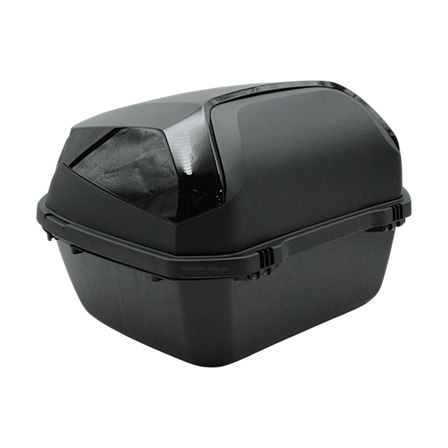 Кофр (багажник) для мотоцикла задній ROBIK 48 (400х400х280) 45L чорний глянцевий з катафотом фото westvelo.com