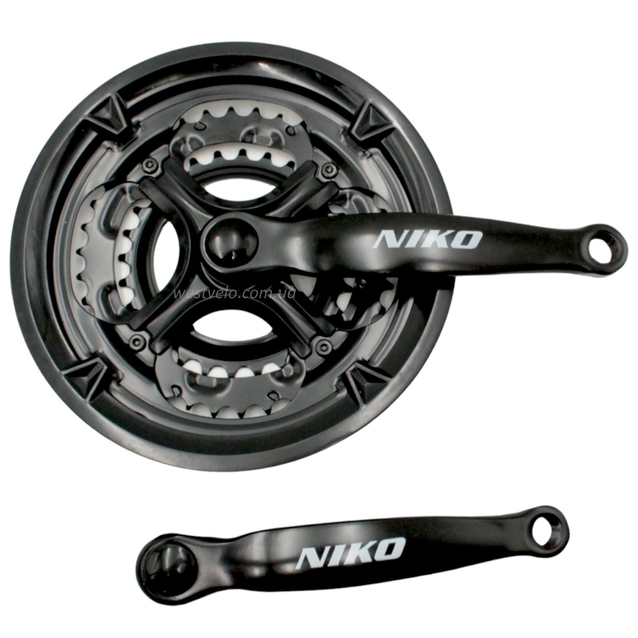 Система шатунів мтв велика NІCO NSS-3001 чорна (28/38/48Т) L-170мм. фото westvelo.com