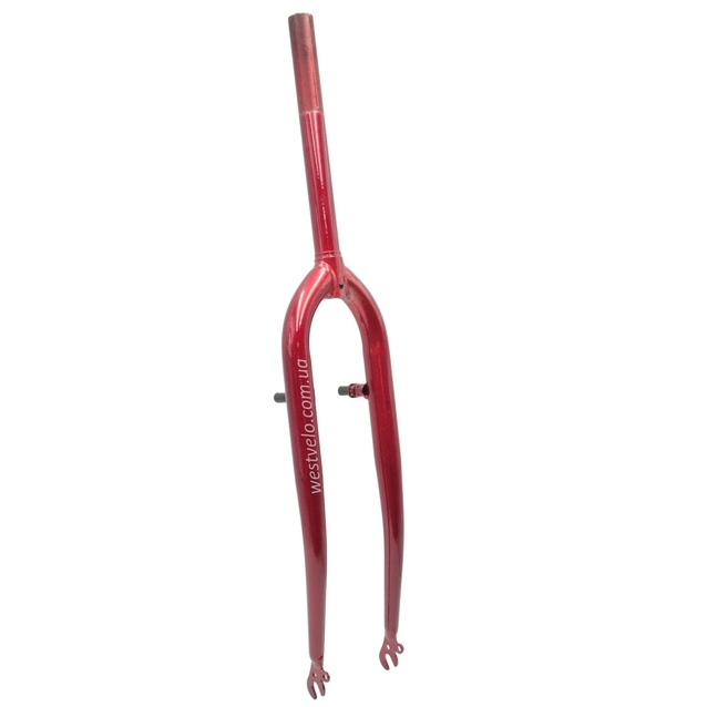 Вилка 28 сталева з кріпленням V-brake, червона шток L-240mm р.з L-100mm фото westvelo.com
