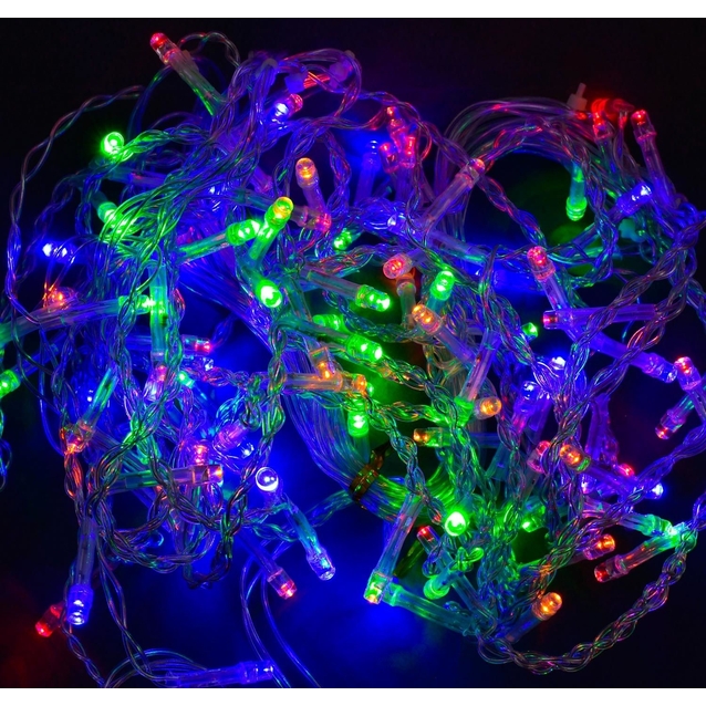 Гірлянда-штора світлодіодна 3 м, 100 лампочок, довжина гілок 45см, мультиколор, від мережі 220V (С 31312) фото westvelo.com