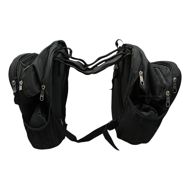 Кофри бічні подвійна (багажника) для мотоцикла задні PROBIKER "KML" тканинні, чорний фото westvelo.com