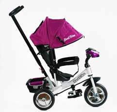Дитячий велосипед 3-х колісний з батьківською ручкою, з дашком, колеса - EVA (піна) Best Trike 6588/64-973,31-214  рожево-білий