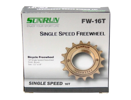 Зірка задня freewheel різьбова 16 зубів SUNRUN FW чорно-сіра (16T)