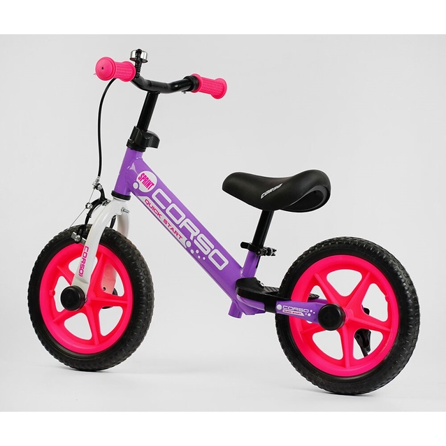 Велобіг 12 Corso, колеса - EVA (піна), сталева рама 19375 фіолетово-рожевий фото westvelo.com
