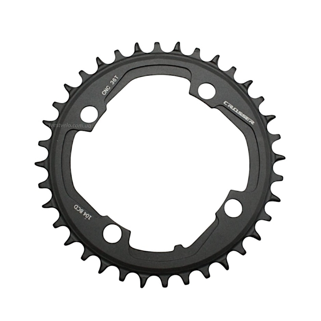 Зірка шатунів передня накладна AL CROSSER чорна на 36 T (104 BCD) (NARROW WIDE) фото westvelo.com