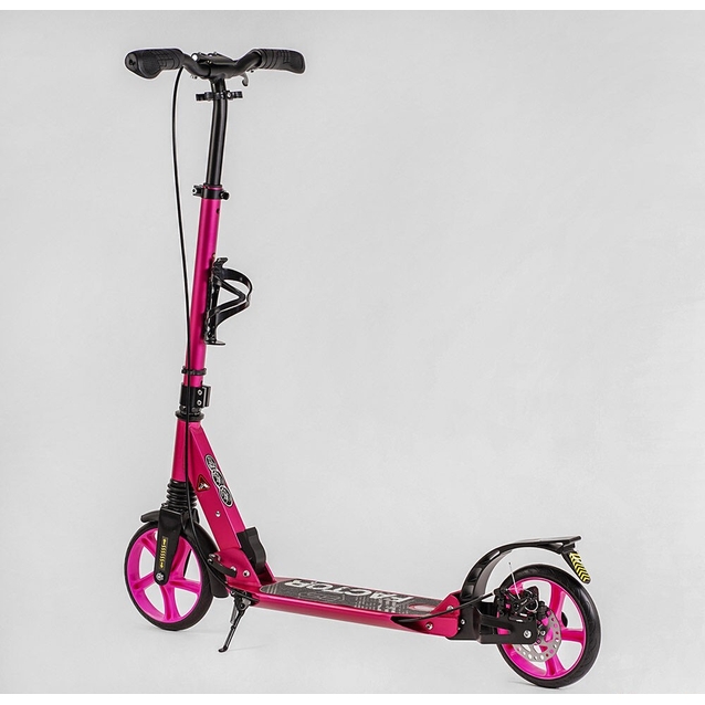 Самокат дитячий 2-х колісний, PU Best Scooter «FACTOR» BS-45011 рожевий, Ø200mm, AL, 2 амортизатора, фляготримач фото westvelo.com