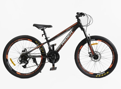 Велосипед 24 ST Corso «RIDER» RD-24031 сталь 11", (к-т LTWOO-A2) чорно-помаранчевий