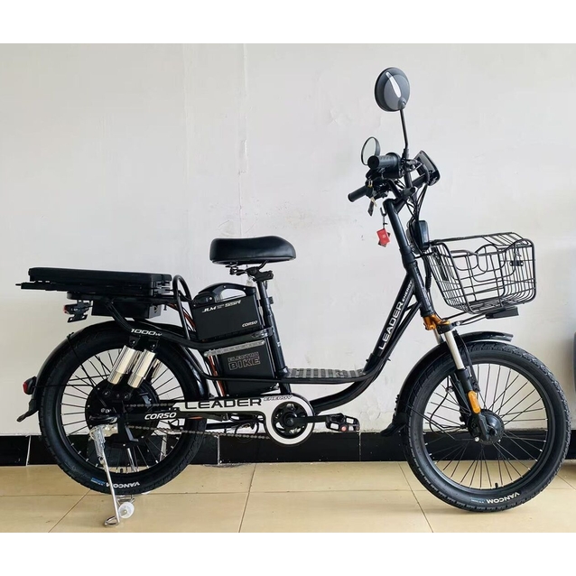 Електровелосипед 22 ST Corso «LEADER» LN-22089 сталь, двигун 1000W, акумулятор 60V26Ah літієвий, темно-сірий фото westvelo.com