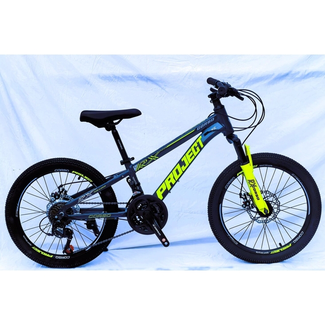 Велосипед 20 AL Corso «PROJECT» PJ-20402 алюміній 10", (к-т SunRun) графітово-жовтий фото westvelo.com