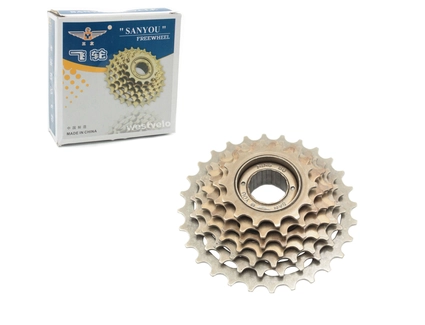 Зірка задня різьбова 7-рик SANYOU коричнева (14-28T)