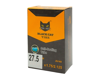 Камера 27.5. довгий ніпель AV 48mm BLACK CAT (1.75-2.125) самоклеюча (з антипрокольним гелем)