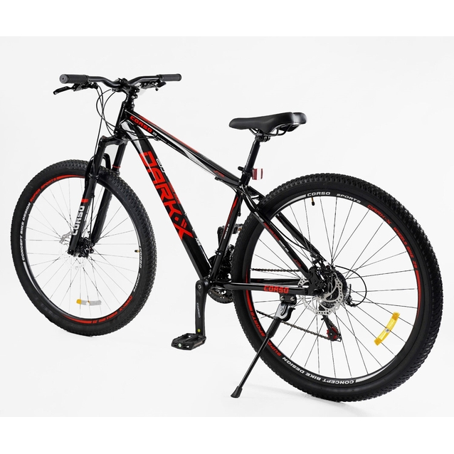 Велосипед 29 AL Corso «DARK-X» DX-29803 алюміній 17", (к-т SHIMANO) чорно-червоний фото westvelo.com