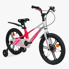 Дитячий велосипед 18 MG Corso «ELITE» ELT-18091, МАГНІЄВА рама, рожево-білий