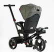 Дитячий велосипед 3-кол з батьківською ручкою, з даш, PU BestTrike «MARCO» 9155/318-82 чорно-сірий, поворотне сидіння, складне кермо, кошик, телескопічна ручка, фара музична фото westvelo.com