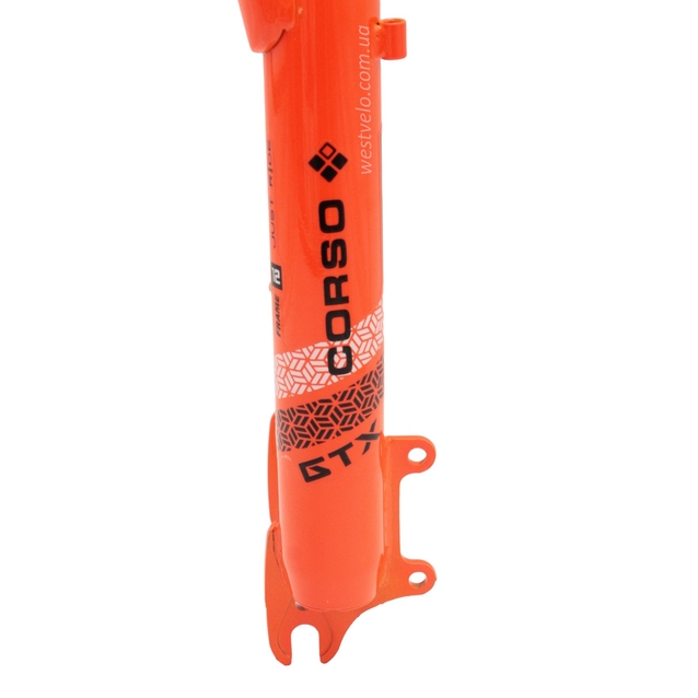 Вилка 24 аморт. різьб. CORSO (520) GTX, disk, шток L-150mm р.з L-45mm помаранчева фото westvelo.com