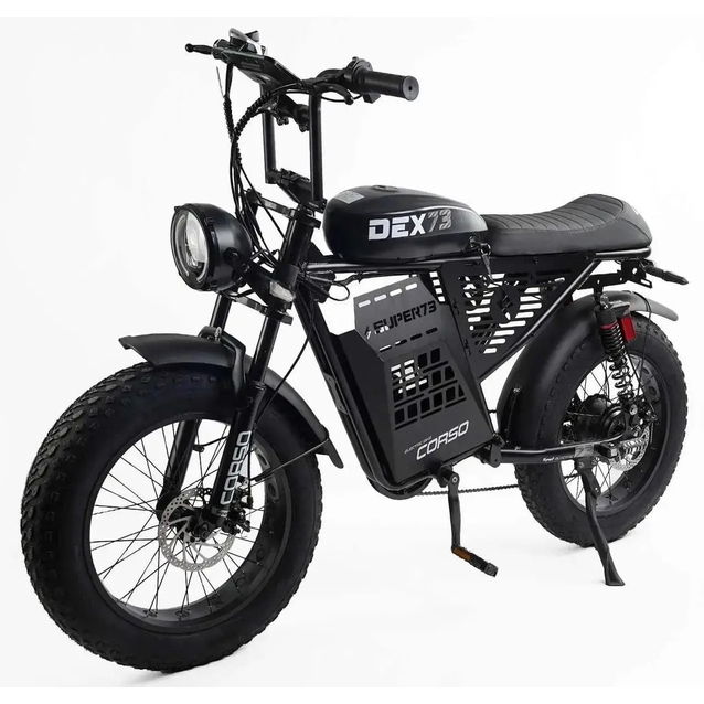 Електрофетбайк 20 ST Corso «DEX-73» DX-22530 сталь, двигун 1200W, акумулятор 48V23Ah літієвий, (к-т SHIMANO) чорний фото westvelo.com