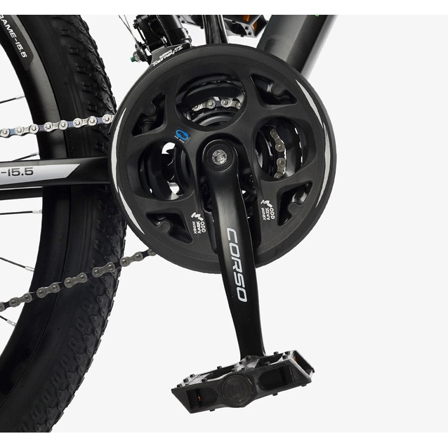 Велосипед 27.5 AL Corso «LEGEND» LG-27754 алюміній 15,5", (к-т SHIMANO) чорно-сірий фото westvelo.com
