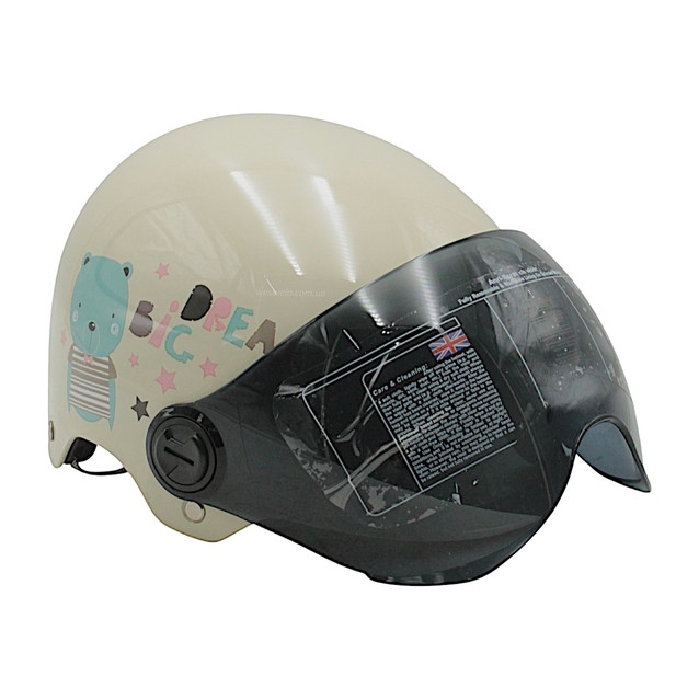 Мото шолом підлітковий, відкритий (M‑XL) "DAVID" 315F‑RICE білий глянцевий (ABS) фото westvelo.com