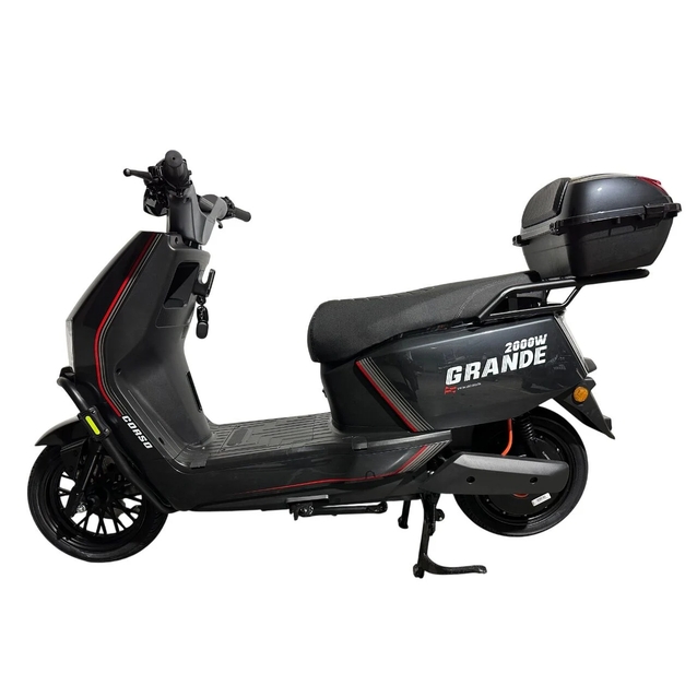 Електроскутер Corso «GRANDE» GR-231055, двигун 2000W, акумулятор  72V 35Ah графеновий, графітовий, колеса 12" + 1 ящик. акум фото westvelo.com