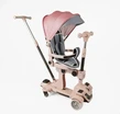 Самокат 5в1 Skyper BL-72440, колеса PU 125х40mm зі світлом, з дашком, поворотне сидіння, рожевий фото westvelo.com