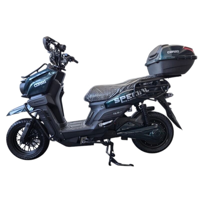 Електроскутер Corso «SPECIAL» SC-812766, двигун 2000W, акумулятор 72V/38Ah свинцево-кислотний, зелений + 1 ящик. акум, колеса 10" фото westvelo.com