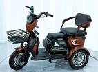 Трицикл Corso «LOGAN L» L-269064, двигун 1200W, акумулятор 72V 24Ah літій-марганець-залізно-фосфатний, коричневий, колеса 10" фото westvelo.com