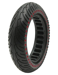 Покришка "8" 8.5-2.0 NEDONG (Ø155 - 36,5мм) лита (Перфорована) безкамерка для електросамоката з червоними крапками (189)