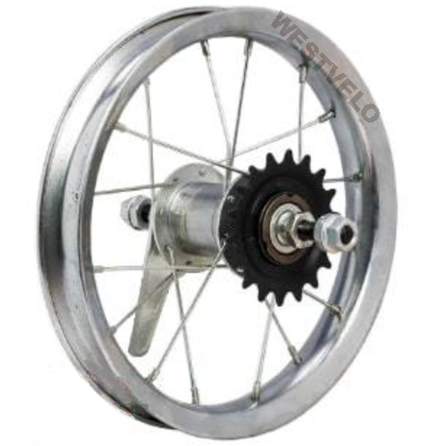 Колесо 12 зад обід нікель, вт. Falcon + к-т фото westvelo.com