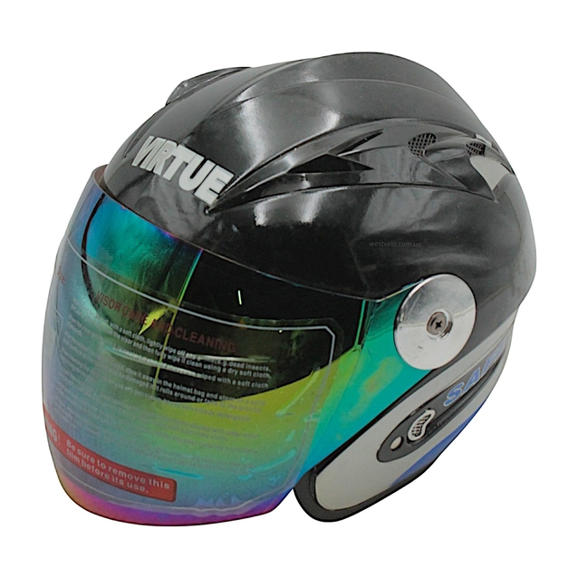 Мото шолом, відкритий №205 VIRTUE чорний, чоловічий фото westvelo.com