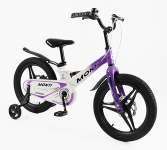 Дитячий велосипед 18 MG Corso «MONTI» MT-18521, магнієва рама, біло-фіолетовий
