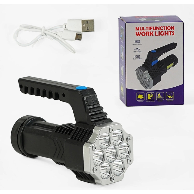 Ліхтар світлодіодний вбудований акумулятор, USB, індикатор заряду,  3 режими+сигнальне світло фото westvelo.com
