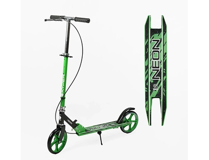 Самокат дитячий 2-х колісний, PU Skyper «NEON» N-31006 салатовий, Ø200mm, ST, ручне гальмо