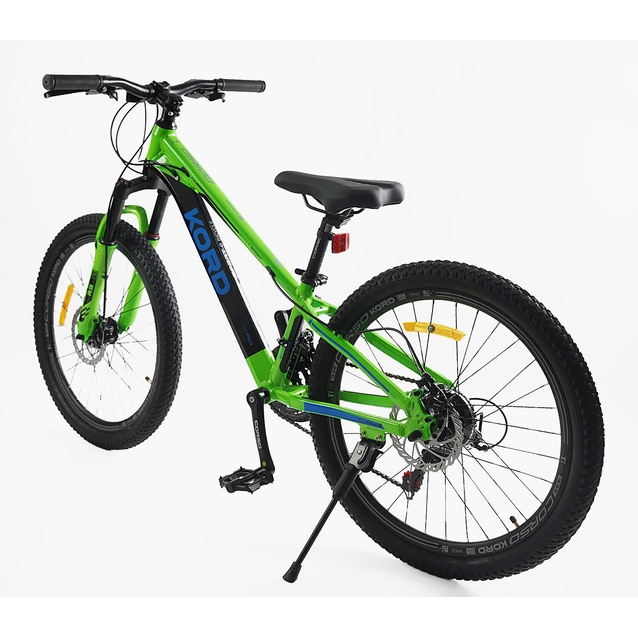 Велосипед 24 AL Corso «KORD» KD-41070 алюміній 11", (к-т SHIMANO) салатово-синій фото westvelo.com