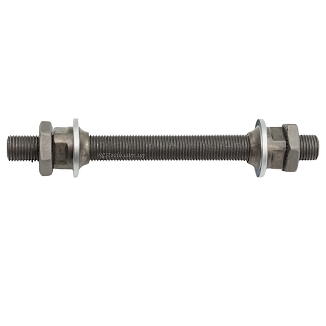 Вісь передньої втулки мтв з диркою під ексцентрик з конусами Shunfeng AX01F, L-107мм фото westvelo.com