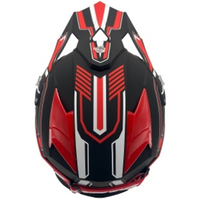 Шолом, закритий крос/ендуро (L) АТV Forsage Rider 031 чорно-червоний матовий з дашком + окуляри