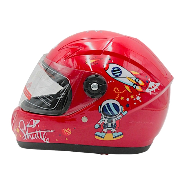 Мото шолом дитячий, закритий (L) "909" SHUTTLE, червоний  глянцевий фото westvelo.com