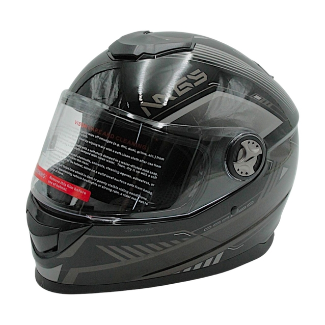 Мото шолом, закритий (L 59-60) BLD-М65 PATRUN, інтеграл, чорно-сірий глянець фото westvelo.com