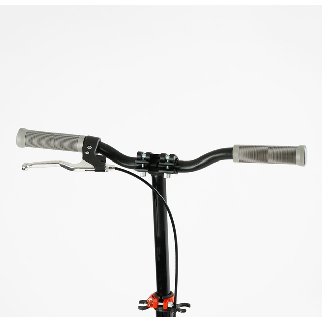 Самокат дитячий 2-х колісний, PU Best Scooter «SHARK» SH-25048 сіро-червоний, Ø200mm, з ручним гальмом, затискач керма, 1 амортизатор фото westvelo.com