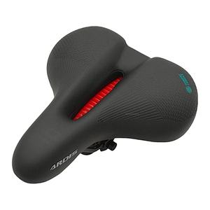 Сідло на демпферах з отвором ARDIS C007, чорне з червоним, з катафотом (255х220)