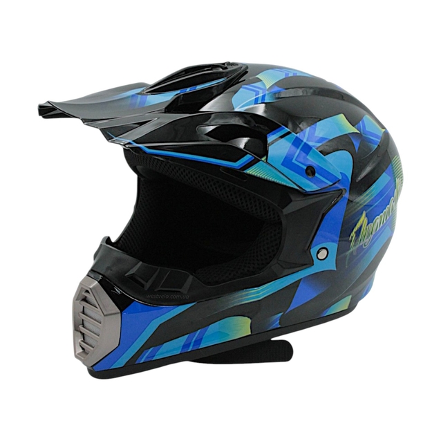 Шолом, закритий крос/ендуро (XL 61-62) IBK 126,FLAGMASTER синій, глянцевий фото westvelo.com