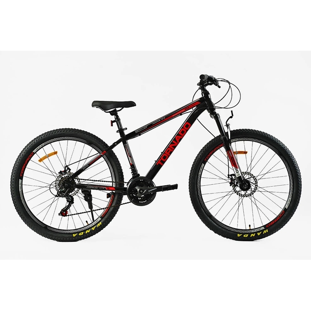 Велосипед 27.5 ST Corso «TORNADO» TR-27639 сталь 15,5", (к-т SHIMANO) чорно-червоний фото westvelo.com