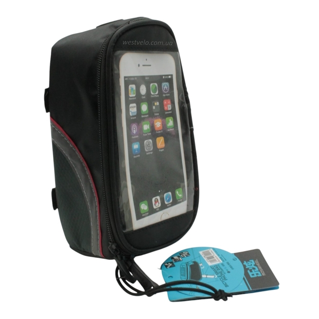 Сумка на раму Roswheel + місце для телефону,чорна, аудіо кабель 659 фото westvelo.com