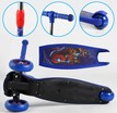 Самокат дитячий 3-х колісний, Best Scooter «SPIDER-MAN» 47359 синій, колеса PU Ø120mm/80mm зі світлом, складне кермо фото westvelo.com
