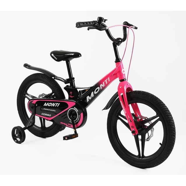 Дитячий велосипед 18 MG Corso «MONTI» MT-18352, магнієва рама, чорно-рожевий фото westvelo.com