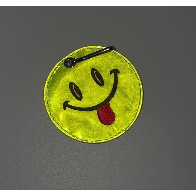 Світловідбиваючий брелок "Смайлик" з карабіном фото westvelo.com